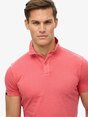 Superdry Red Essential Jersey 100% Cotton Polo Top - Image 4 of 6