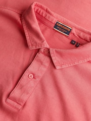 Superdry Red Essential Jersey 100% Cotton Polo Top - Image 6 of 6