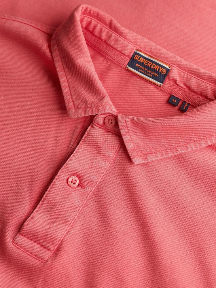 Superdry Red Essential Jersey 100% Cotton Polo Top - Image 6 of 6