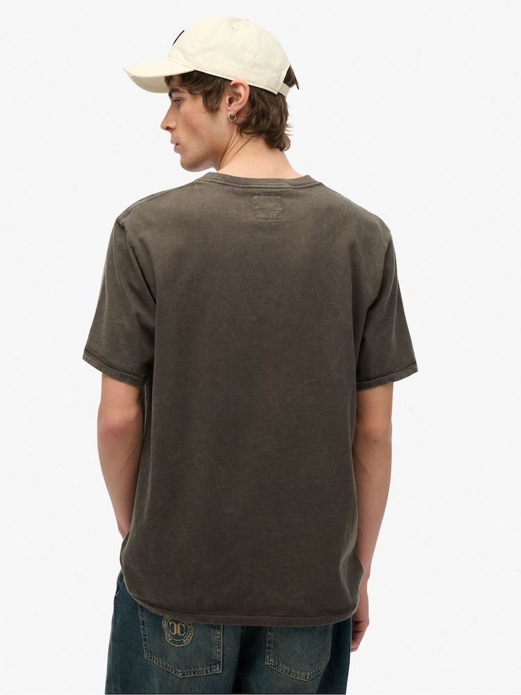 Superdry Grey Athletic Essential Graphic 100% Cotton T-Shirt - Image 2 of 4