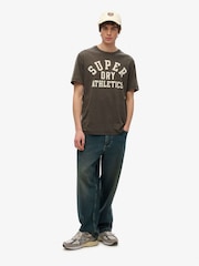 Superdry Grey Athletic Essential Graphic 100% Cotton T-Shirt - Image 3 of 4