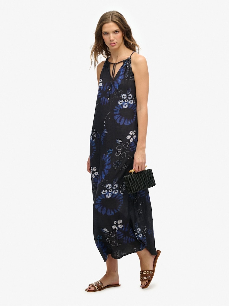 Superdry Blue Beach Cami Maxi Dress - Image 1 of 5