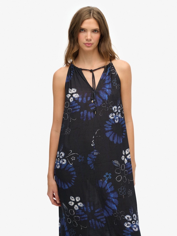 Superdry Blue Beach Cami Maxi Dress - Image 2 of 5 Superdry Blue Beach Cami Maxi Dress - Image 2 of 5