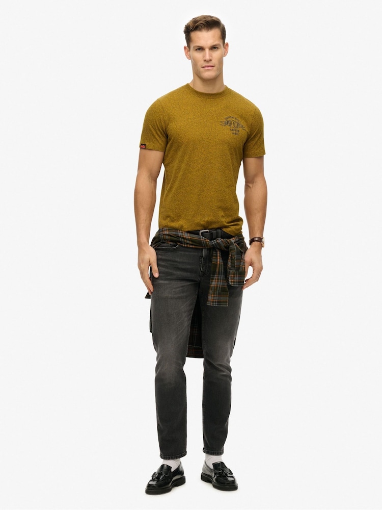 Superdry Yellow Copper Label Relaxed 100% Cotton T-Shirt - Image 3 of 4