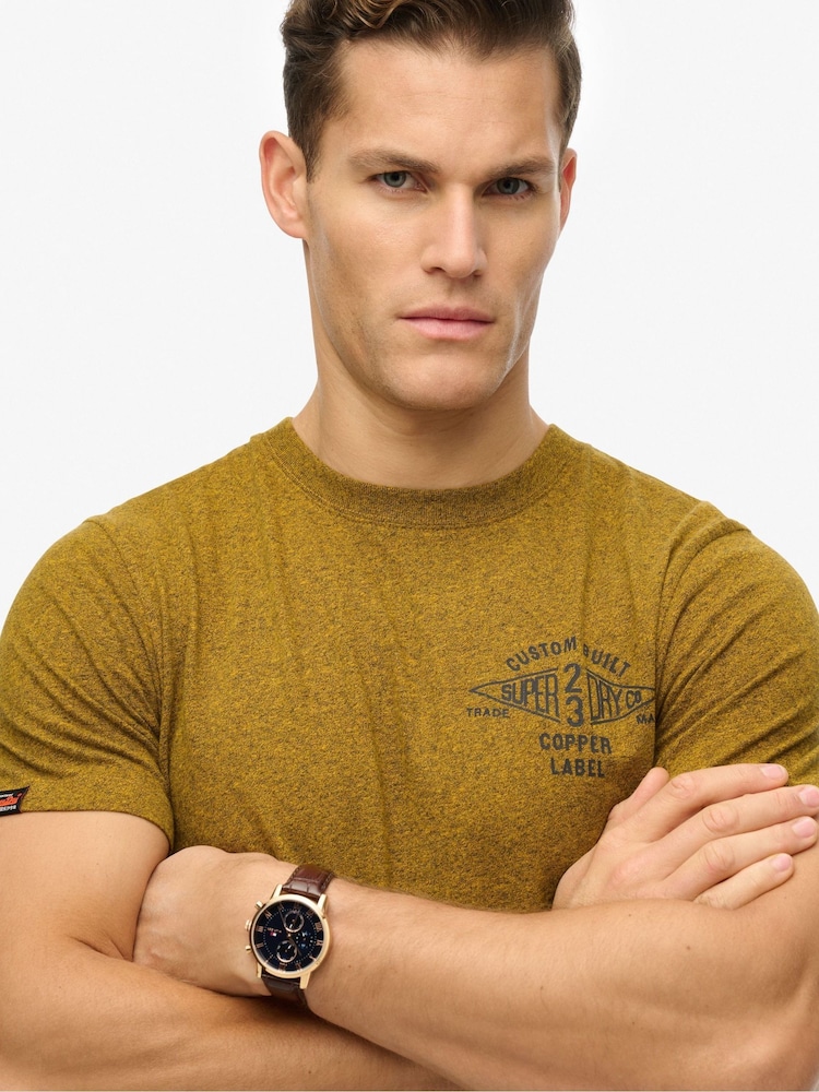 Superdry Yellow Copper Label Relaxed 100% Cotton T-Shirt - Image 4 of 4