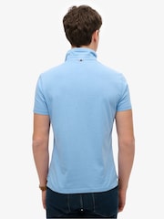 Superdry Blue Essential Jersey 100% Cotton Polo Top - Image 2 of 7