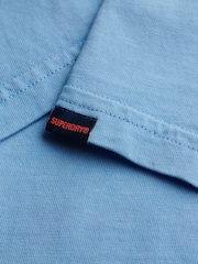 Superdry Blue Essential Jersey 100% Cotton Polo Top - Image 7 of 7