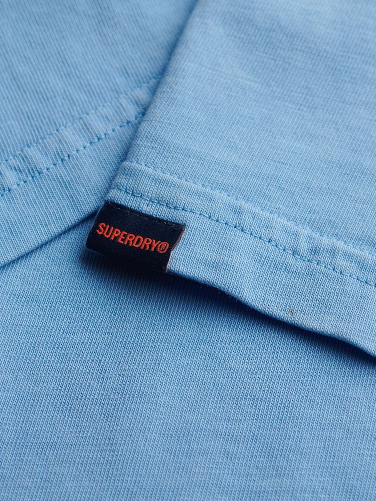 Superdry Blue Essential Jersey 100% Cotton Polo Top - Image 7 of 7