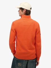 Superdry Orange 100% Cotton Classics Half-Zip Knitted Jumper - Image 2 of 4
