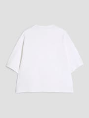 River Island White Girls Easy Peasy 100% Cotton T-Shirt - Image 2 of 4
