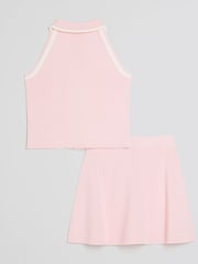 River Island Pink Girls Button Top & Skirt set - Image 2 of 5