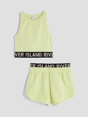River Island Green Girls Glitter Tank Top Set - Image 1 of 5