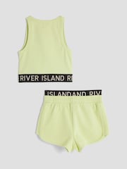 River Island Green Girls Glitter Tank Top Set - Image 2 of 5