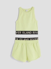 River Island Green Girls Glitter Tank Top Set - Image 3 of 5