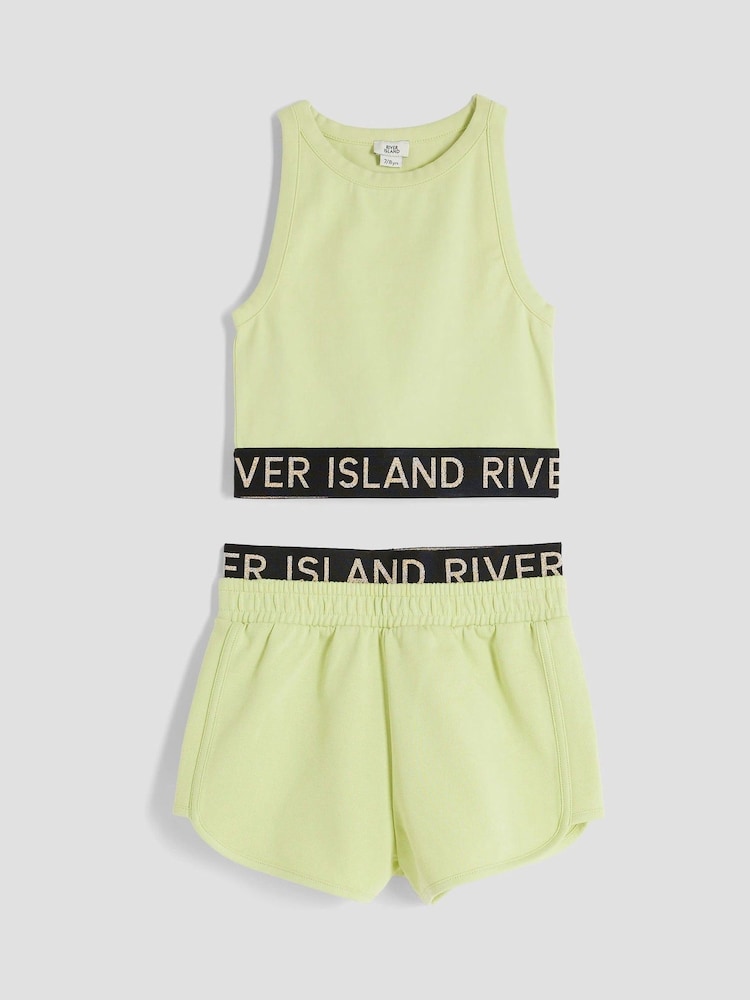 River Island Green Glitter Waistband Tank Set - Image 3 of 5