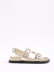 River Island Gold Girls Gem Sandals - Image 1 of 5