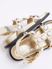 River Island Gold Girls Gem Sandals - Image 4 of 5