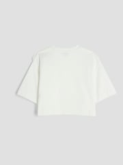 River Island White Girls Embroidered Flower 100% Cotton T-Shirt - Image 2 of 4