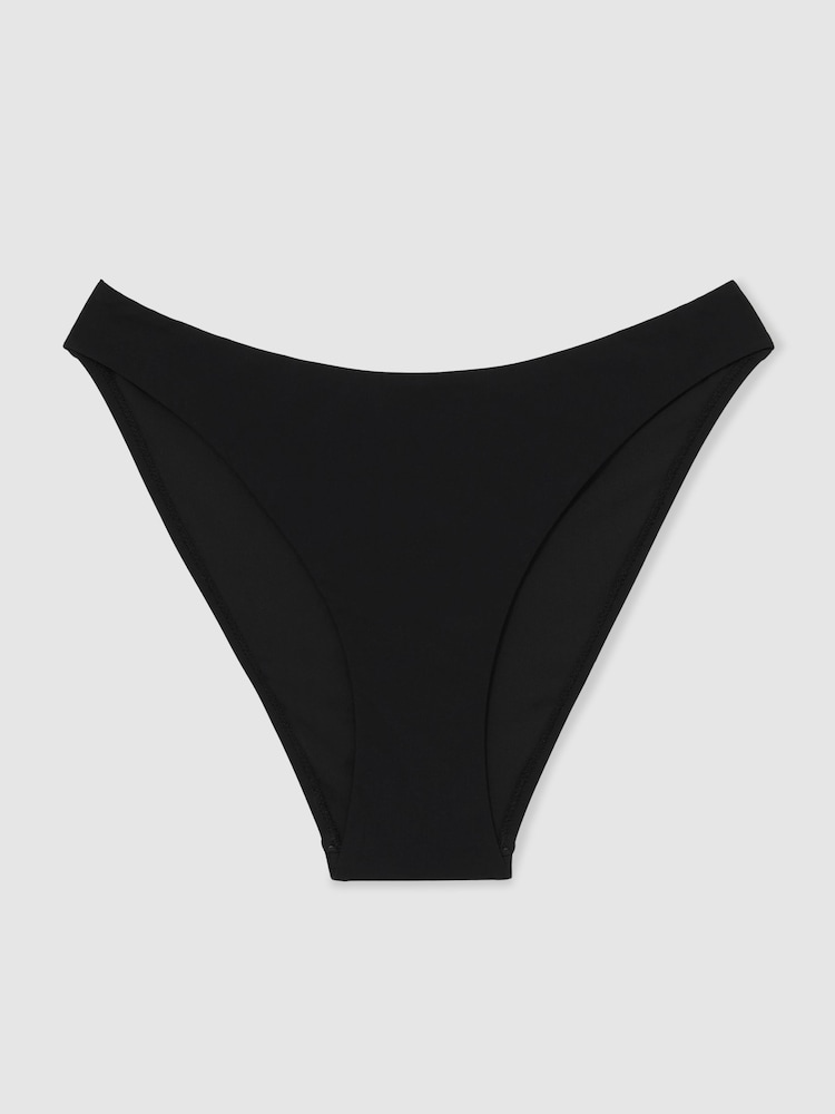 Reiss Black Carina High Cut Bikini Bottoms - Image 2 of 5