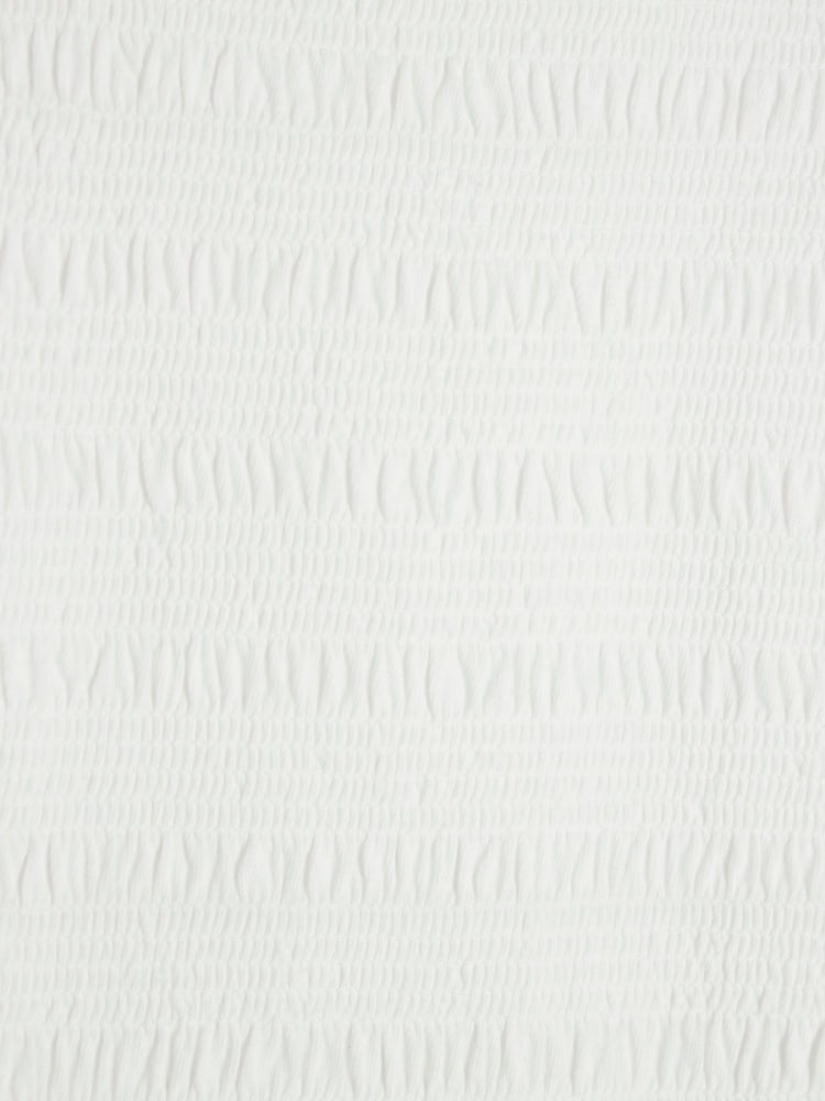 River Island White Girls 100% Cotton Shirred Broderie Rara Dress - Image 4 of 4