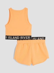 River Island Orange Girls Glitter Tank Top Set - Image 1 of 5