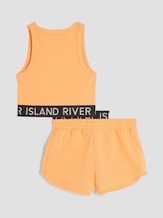 River Island Orange Girls Glitter Tank Top Set - Image 2 of 5