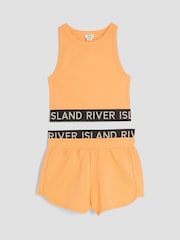 River Island Orange Girls Glitter Tank Top Set - Image 3 of 5