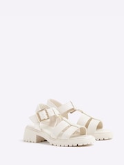 River Island Cream Girls Caged Chunky Sandals - Image 2 of 5