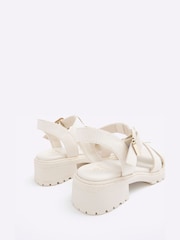 River Island Cream Girls Caged Chunky Sandals - Image 3 of 5