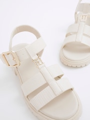 River Island Cream Girls Caged Chunky Sandals - Image 5 of 5