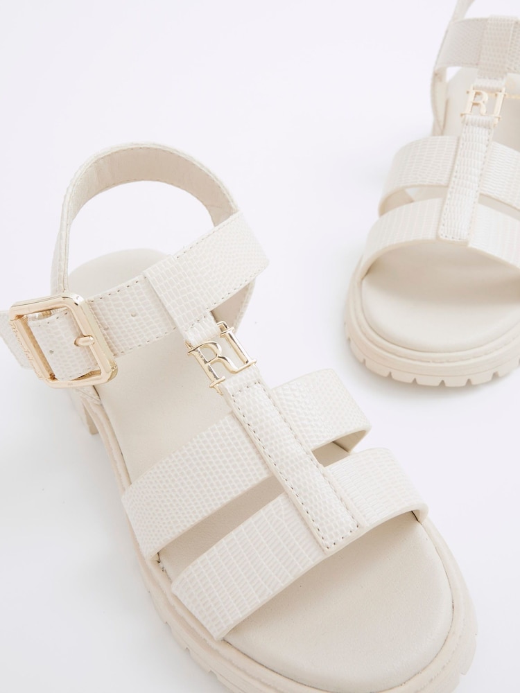 River Island Cream Girls Caged Chunky Sandals - Image 5 of 5