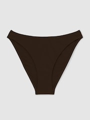 Reiss Chocolate Carina High Cut Bikini Bottoms - Image 2 of 6