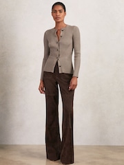 Reiss Stone Tula Button Front Knit Cardigan - Image 6 of 7
