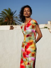 Whistles Natural Photographic Flower Midi Dress - Image 1 of 6