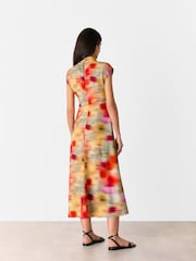 Whistles Natural Photographic Flower Midi Dress - Image 3 of 6