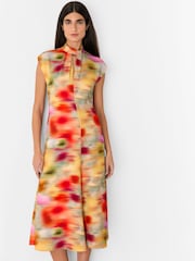 Whistles Natural Photographic Flower Midi Dress - Image 6 of 6
