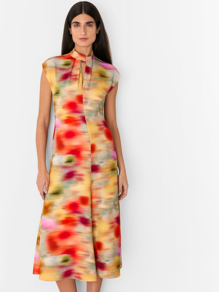 Whistles Natural Photographic Flower Midi Dress - Image 6 of 6