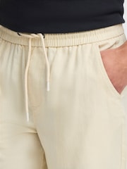 Blend Cream Regular Fit Linen Mix Trousers - Image 3 of 5