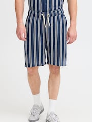 Blend Blue Textured Striped Shorts - Image 1 of 5