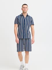 Blend Blue Textured Striped Shorts - Image 3 of 5