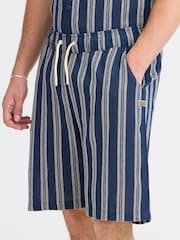 Blend Blue Textured Striped Shorts - Image 4 of 5
