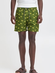 Blend Green Soft Banana Print Swim Shorts - Image 1 of 5