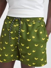 Blend Green Soft Banana Print Swim Shorts - Image 3 of 5