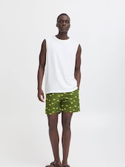 Blend Green Soft Banana Print Swim Shorts - Image 4 of 5