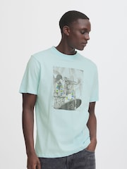Blend Blue Holiday Printed Short Sleeve 100% Cotton T-Shirt - Image 1 of 5
