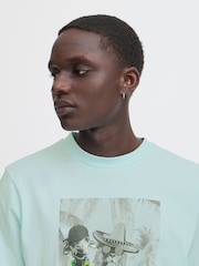 Blend Blue Holiday Printed Short Sleeve 100% Cotton T-Shirt - Image 3 of 5