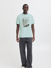 Blend Blue Holiday Printed Short Sleeve 100% Cotton T-Shirt - Image 4 of 5