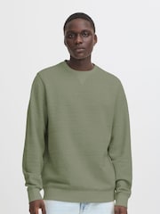 Blend Green Sand Woven Crew Neck Sweater - Image 1 of 5