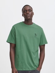 Blend Green Embroidered Short Sleeve  100% Cotton T-Shirt - Image 1 of 5
