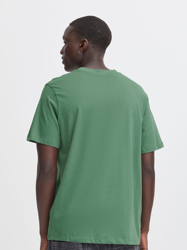 Blend Green Embroidered Short Sleeve  100% Cotton T-Shirt - Image 2 of 5